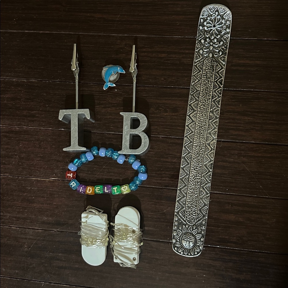 Silver Decorative Bookmark with Accessories